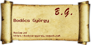 Bodócs György névjegykártya