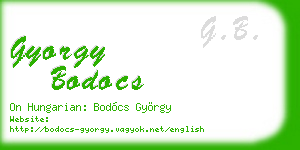 gyorgy bodocs business card
