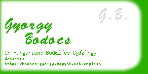 gyorgy bodocs business card